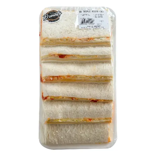 [07960] SANDWICH MIGA TRIPLE MIXTO (Band. x 6 Unid.) (PAN BLANCO)